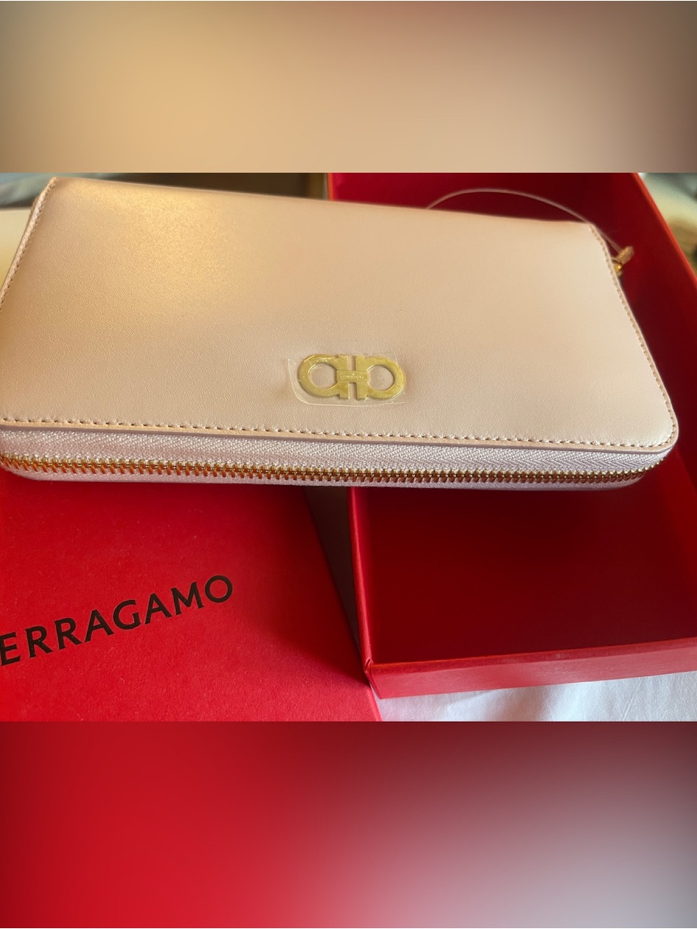 Salvatore Ferragamo wallet in original red box with Black Logo